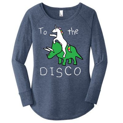 To The Disco Magical Unicorn Dinosaur Retro 80s Party Women's Perfect Tri Tunic Long Sleeve Shirt