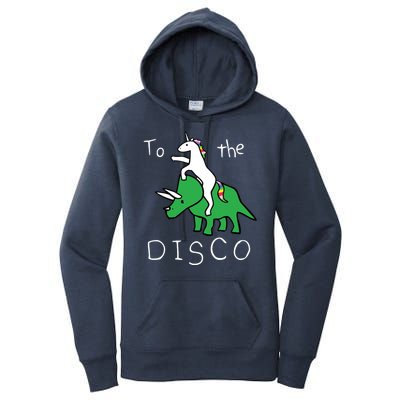 To The Disco Magical Unicorn Dinosaur Retro 80s Party Women's Pullover Hoodie