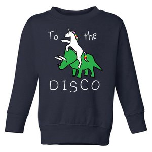 To The Disco Magical Unicorn Dinosaur Retro 80s Party Toddler Sweatshirt