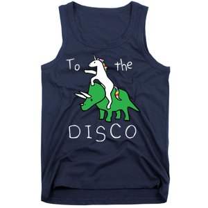 To The Disco Magical Unicorn Dinosaur Retro 80s Party Tank Top