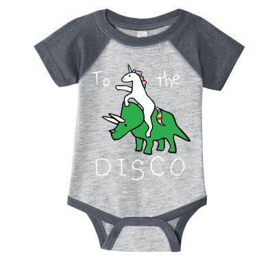 To The Disco Magical Unicorn Dinosaur Retro 80s Party Infant Baby Jersey Bodysuit