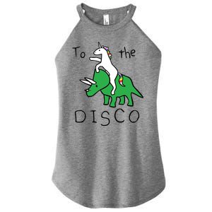 To The Disco Magical Unicorn Dinosaur Retro 80s Party Women's Perfect Tri Rocker Tank