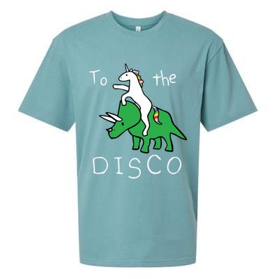 To The Disco Magical Unicorn Dinosaur Retro 80s Party Sueded Cloud Jersey T-Shirt