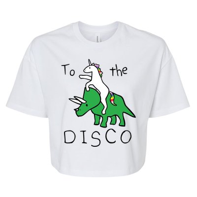 To The Disco Magical Unicorn Dinosaur Retro 80s Party Bella+Canvas Jersey Crop Tee