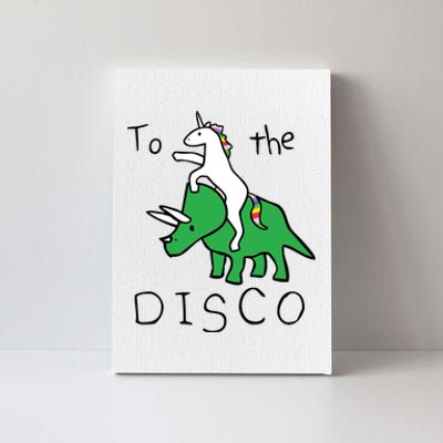 To The Disco Magical Unicorn Dinosaur Retro 80s Party Canvas