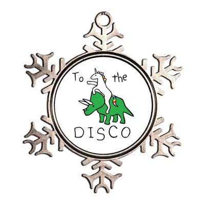 To The Disco Magical Unicorn Dinosaur Retro 80s Party Metallic Star Ornament