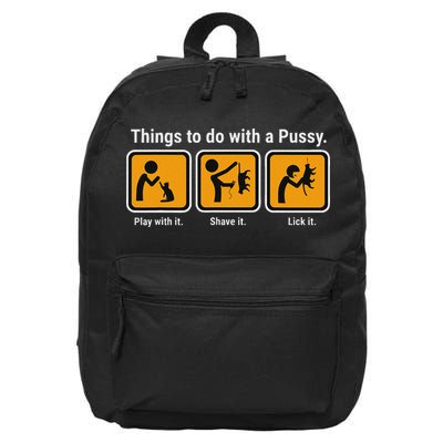 Things To Do With A Pussy Cat Graphic 16 in Basic Backpack