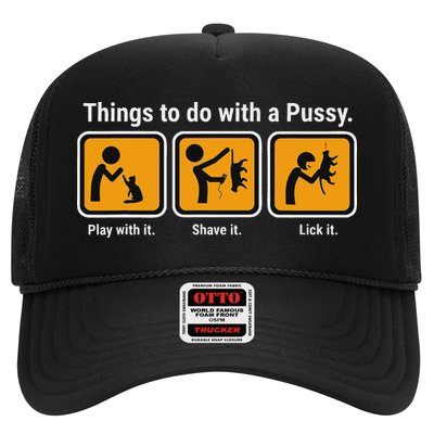 Things To Do With A Pussy Cat Graphic Trucker Hat
