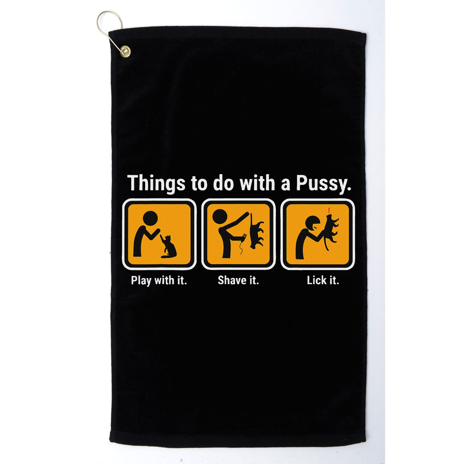 Things To Do With A Pussy Cat Graphic Golf Towel