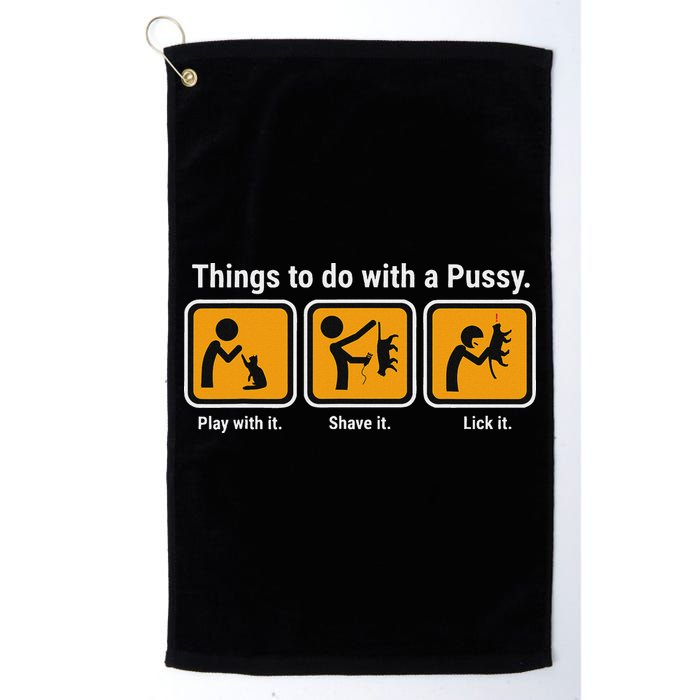 Things To Do With A Pussy Cat Graphic Golf Towel