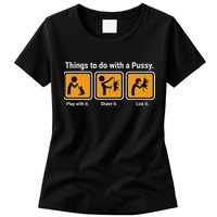 Things To Do With A Pussy Cat Graphic Womens T-Shirt