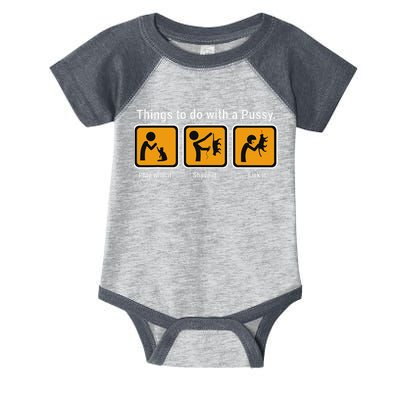 Things To Do With A Pussy Cat Graphic Infant Baby Jersey Bodysuit