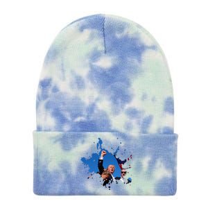 Triumphant Trump Defend Democracy Political Tie Dye 12in Knit Beanie