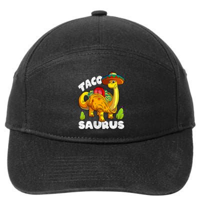 Tacosaurus Taco Dinosaur Funny Dino Cinco De Mayo Mexican 7-Panel Snapback Hat