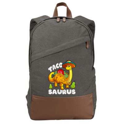 Tacosaurus Taco Dinosaur Funny Dino Cinco De Mayo Mexican Cotton Canvas Backpack