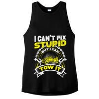 Tow Truck Driver Wrecker I Can't Fix Stupid But I Can Tow It Ladies PosiCharge Tri-Blend Wicking Tank