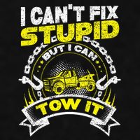 Tow Truck Driver Wrecker I Can't Fix Stupid But I Can Tow It Ladies PosiCharge Tri-Blend Wicking Tank