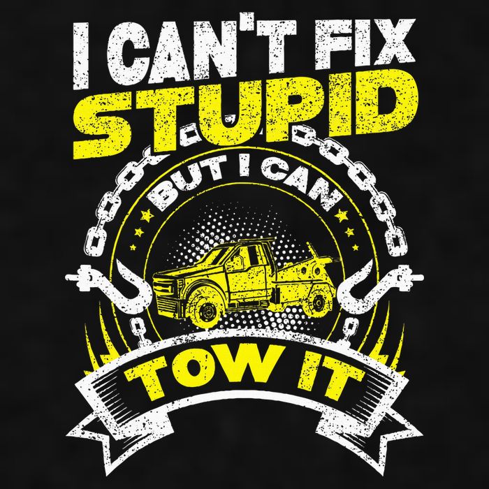 Tow Truck Driver Wrecker I Can't Fix Stupid But I Can Tow It Ladies PosiCharge Tri-Blend Wicking Tank
