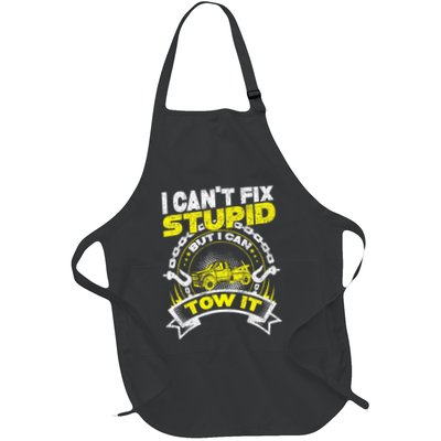 Tow Truck Driver Wrecker I Can't Fix Stupid But I Can Tow It Apron