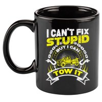Tow Truck Driver Wrecker I Can't Fix Stupid But I Can Tow It 11oz C Handle Ceramic Mug