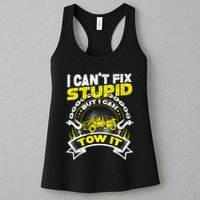 Tow Truck Driver Wrecker I Can't Fix Stupid But I Can Tow It Womens Tank Top