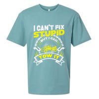 Tow Truck Driver Wrecker I Can't Fix Stupid But I Can Tow It Sueded Cloud Jersey T-Shirt