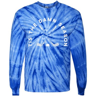 Tis The Damn Season Hockey Tie-Dye Long Sleeve Shirt