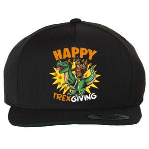 Trexgiving Trex Dino Turkey Thanksgiving Dinosaur Costume Gift Wool Snapback Cap