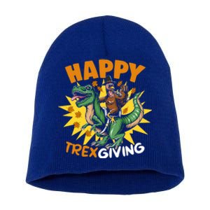 Trexgiving Trex Dino Turkey Thanksgiving Dinosaur Costume Gift Short Acrylic Beanie