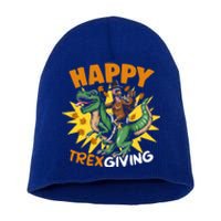 Trexgiving Trex Dino Turkey Thanksgiving Dinosaur Costume Gift Short Acrylic Beanie