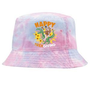 Trexgiving Trex Dino Turkey Thanksgiving Dinosaur Costume Gift Tie-Dyed Bucket Hat