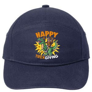 Trexgiving Trex Dino Turkey Thanksgiving Dinosaur Costume Gift 7-Panel Snapback Hat