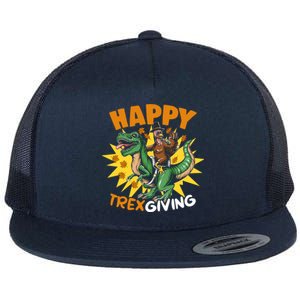 Trexgiving Trex Dino Turkey Thanksgiving Dinosaur Costume Gift Flat Bill Trucker Hat