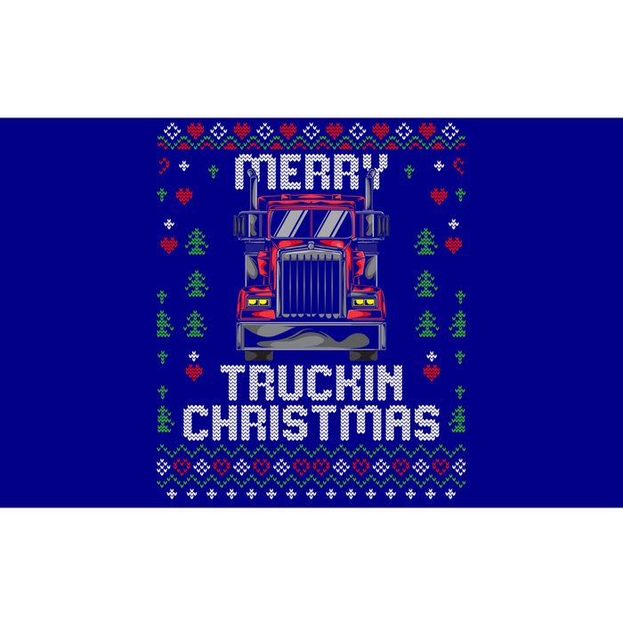 Trucker Truck Driver Ugly Xmas Merry Trucking Christmas Gift Bumper Sticker