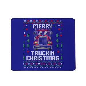 Trucker Truck Driver Ugly Xmas Merry Trucking Christmas Gift Mousepad