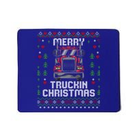 Trucker Truck Driver Ugly Xmas Merry Trucking Christmas Gift Mousepad