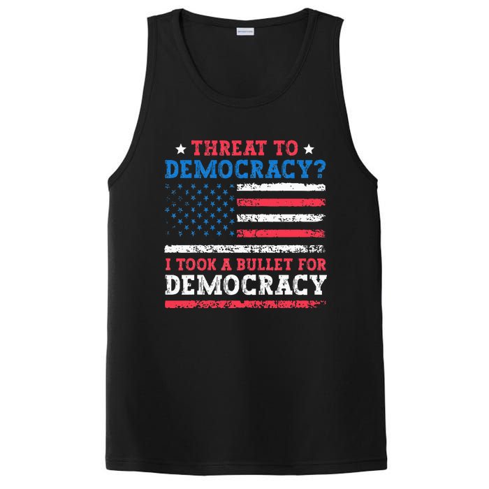 Threat To Democracy I Took A Bullet For Democracy Trump 2024 PosiCharge Competitor Tank