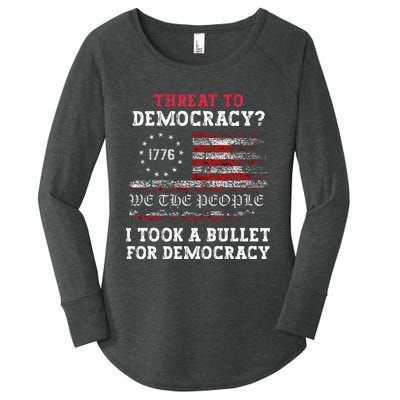 Threat To Democracy I Took A Bullet For Democracy Trump Women's Perfect Tri Tunic Long Sleeve Shirt