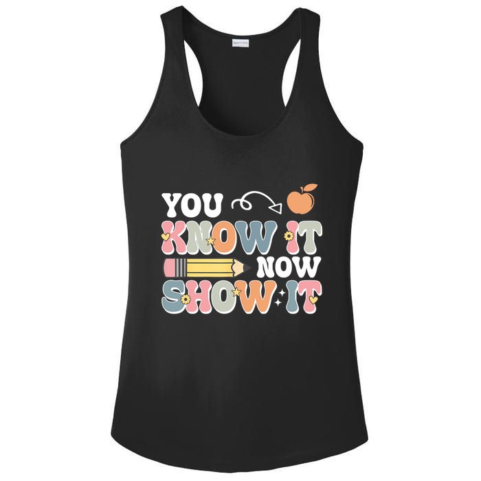 Testing Test Day You Know It Now Show It Ladies PosiCharge Competitor Racerback Tank