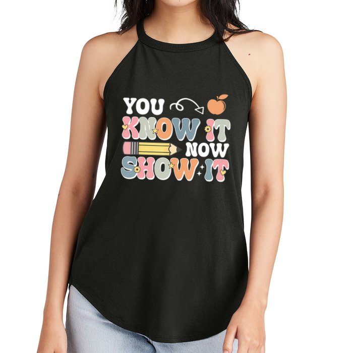 Testing Test Day You Know It Now Show It Women's Perfect Tri Rocker Tank