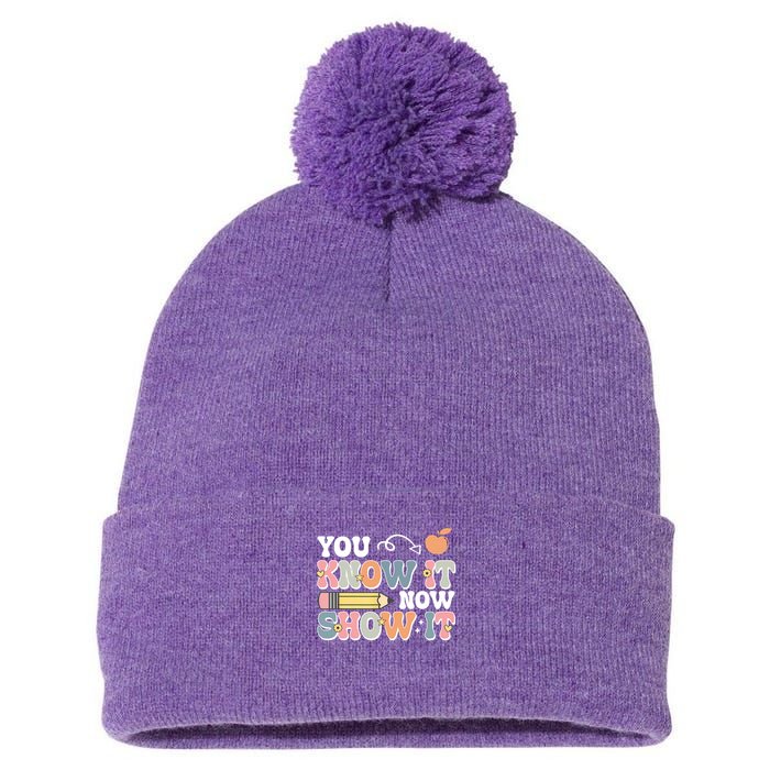 Testing Test Day You Know It Now Show It Pom Pom 12in Knit Beanie
