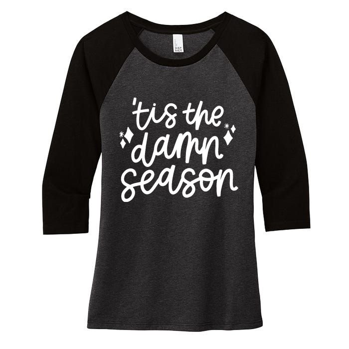 Tis The Damn Season Evermore Christmas Taylor Lover Xmas Women's Tri-Blend 3/4-Sleeve Raglan Shirt