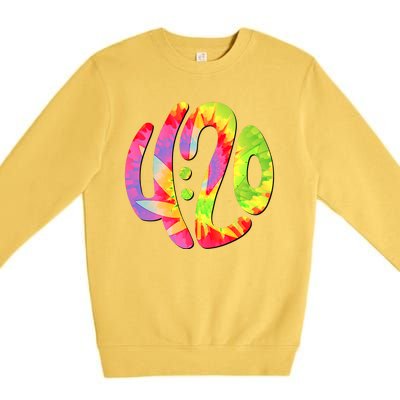 Trippy Tie Dye 4 20 Four Twenty Premium Crewneck Sweatshirt