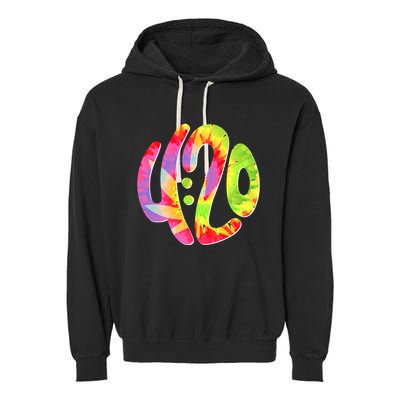 Trippy Tie Dye 4 20 Four Twenty Garment-Dyed Fleece Hoodie