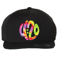 Trippy Tie Dye 4 20 Four Twenty Wool Snapback Cap