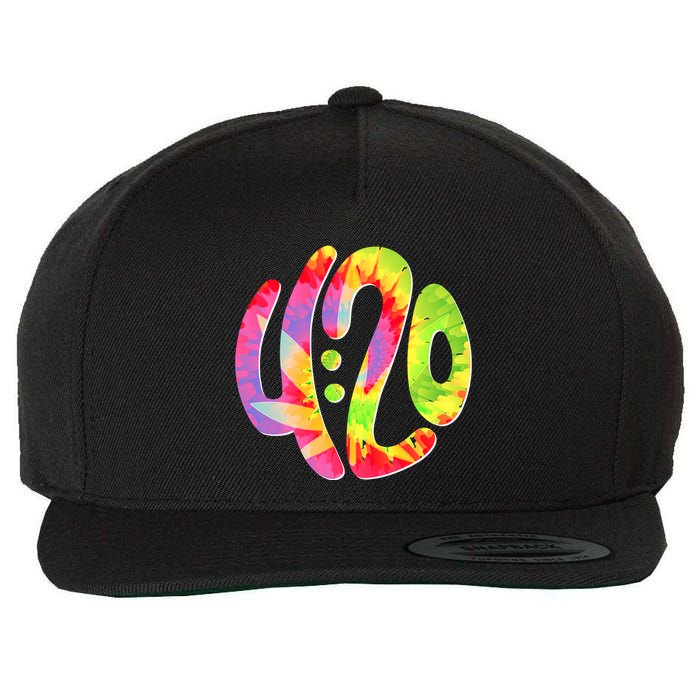Trippy Tie Dye 4 20 Four Twenty Wool Snapback Cap