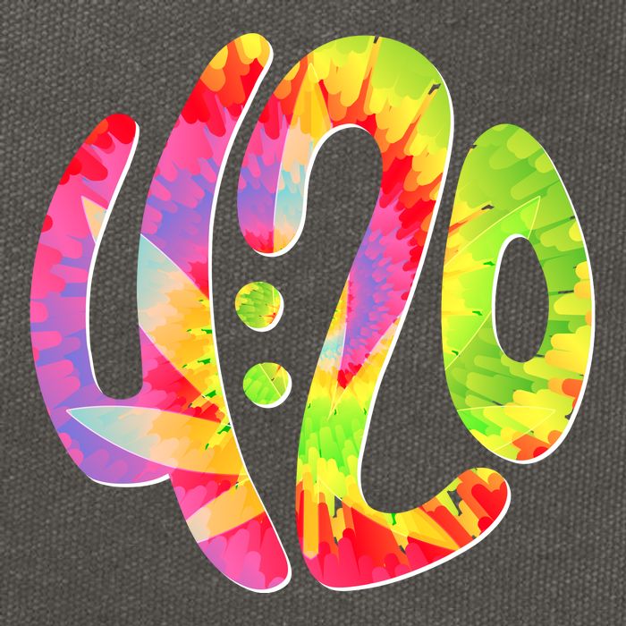 Trippy Tie Dye 4 20 Four Twenty Cotton Canvas Backpack