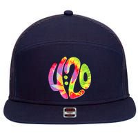 Trippy Tie Dye 4 20 Four Twenty 7 Panel Mesh Trucker Snapback Hat