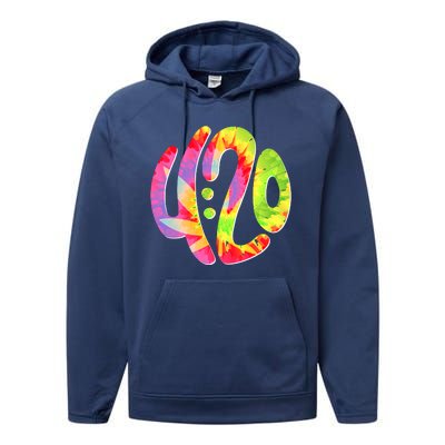 Trippy Tie Dye 4 20 Four Twenty Performance Fleece Hoodie