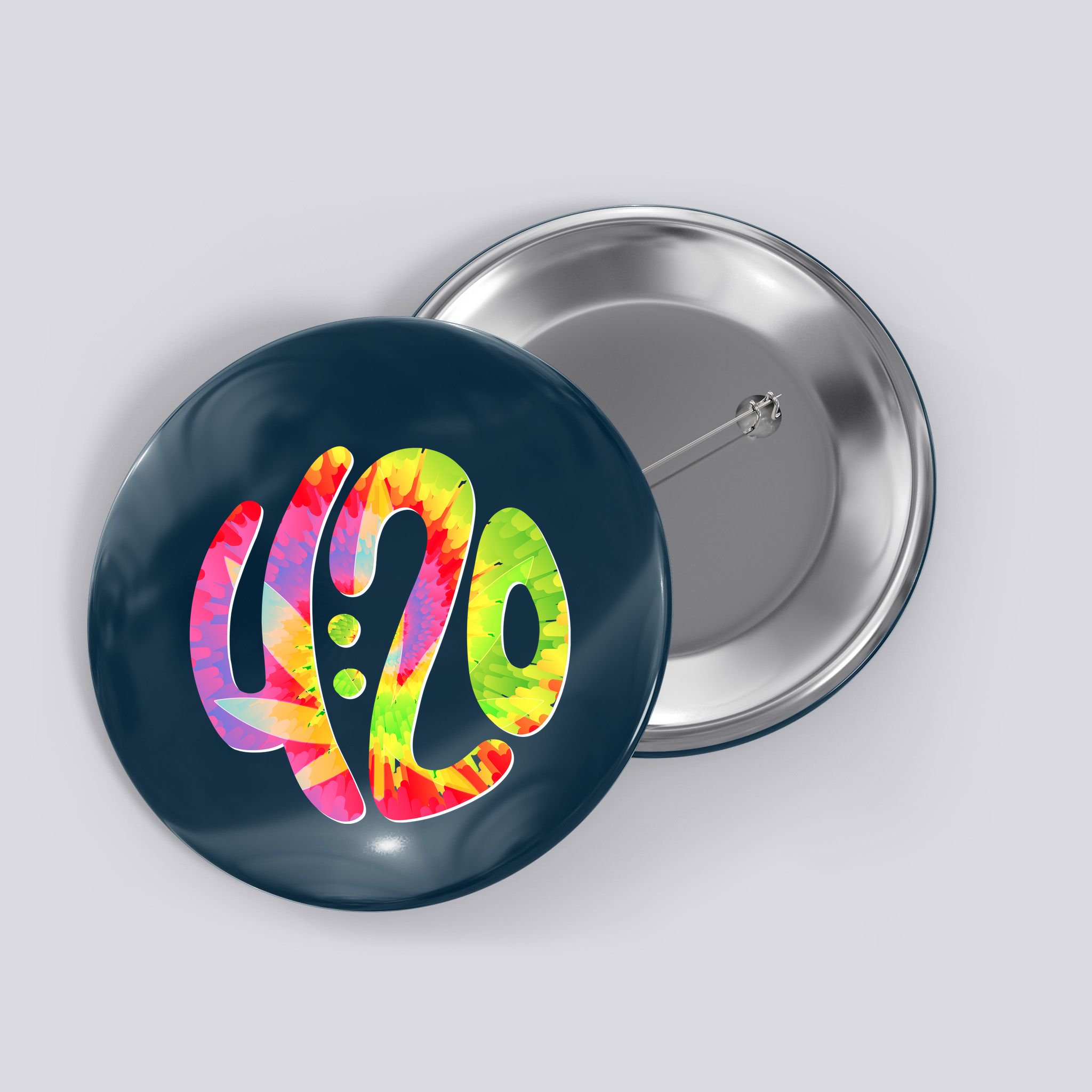 Trippy Tie Dye 4 20 Four Twenty Button
